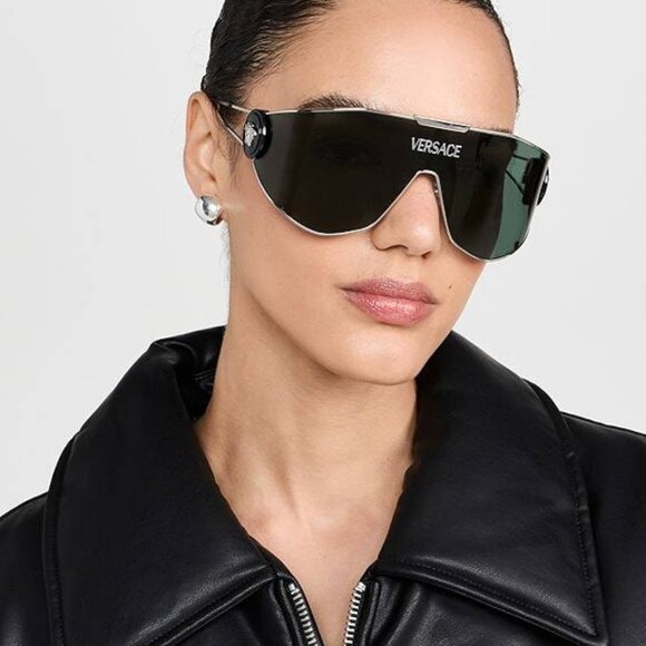 Versace VE2268 143387 Shield Sunglasses – Matte Black/Dark Grey - Picture 2 of 10